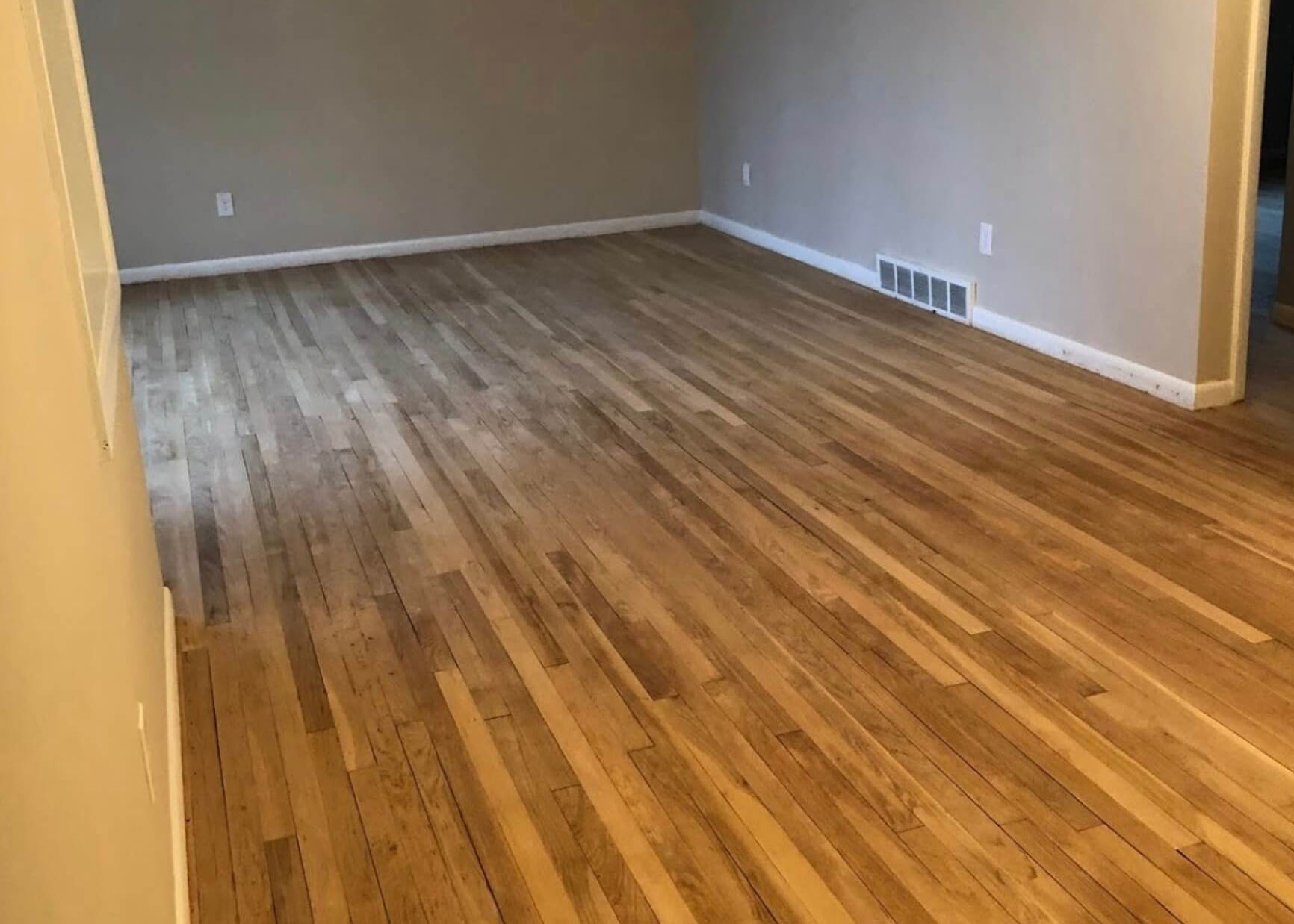 a hardwood in need of a new stain